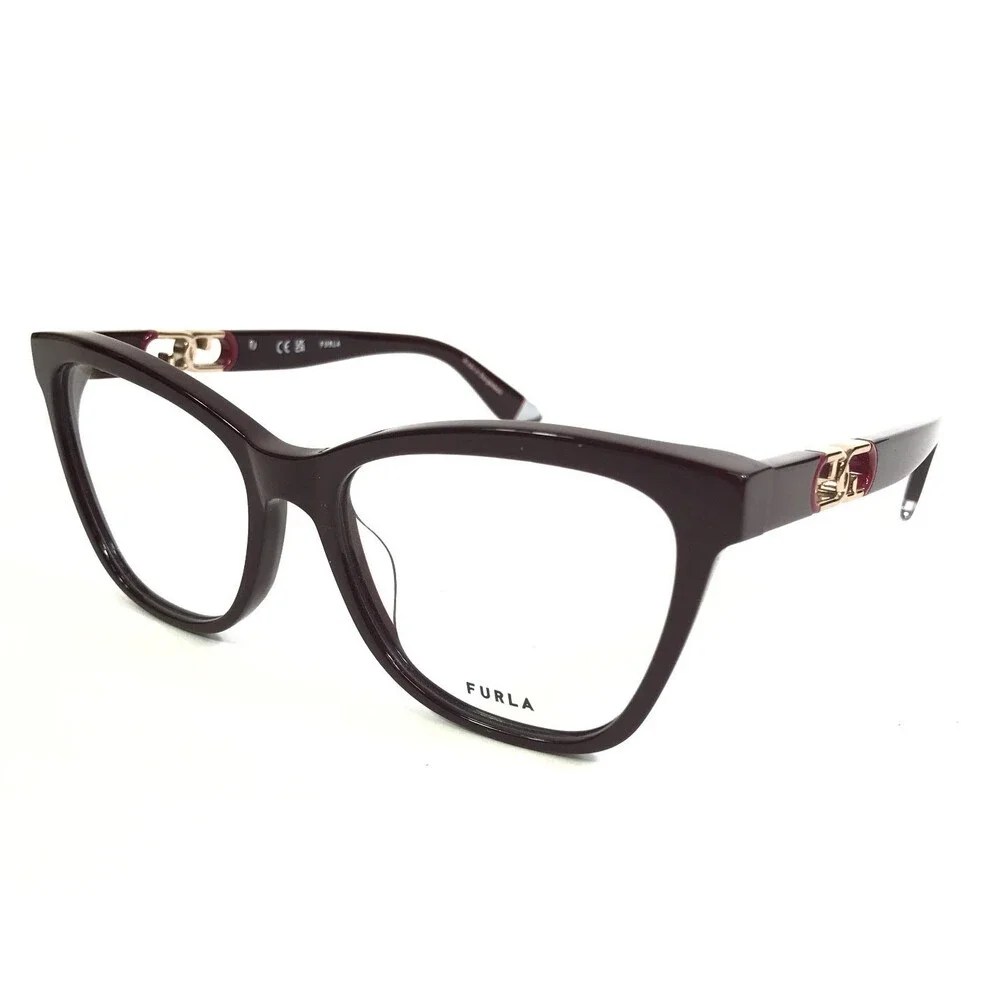 Furla Eyeglasses Frames VFU633 COL.0G96 Bordeaux Gold Cat Eye Full Rim 53-17-135